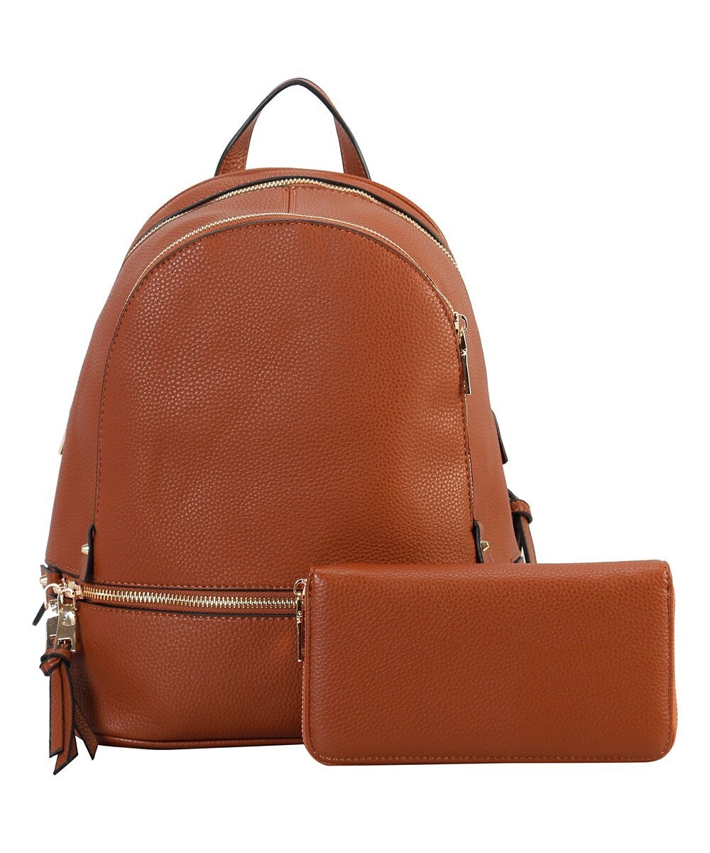 Brown Backpack & Wallet