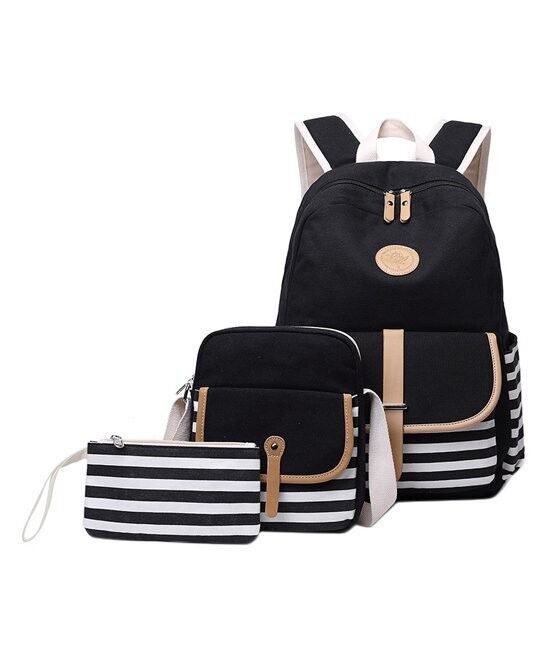 Black Stripe Backpack Set Black Stripe Backpack Set