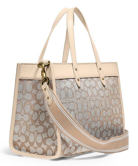 Stone & Ivory Signature Field Jacquard Tote