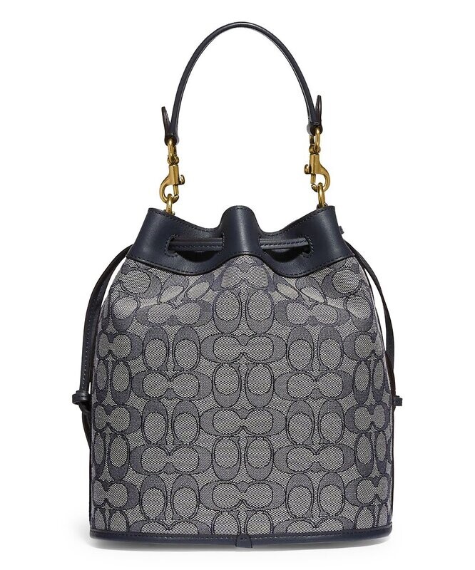 Navy & Midnight Navy Signature Field Jacquard Bucket Bag