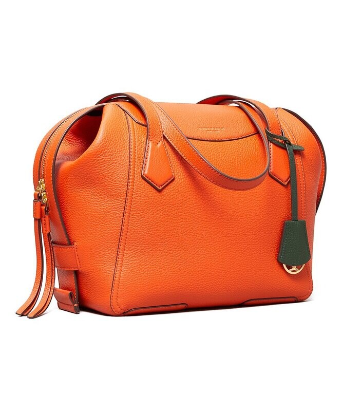 Canyon Orange Perry Leather Satchel