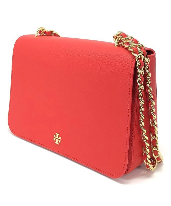Poppy Orange Emerson Leather Crossbody Bag