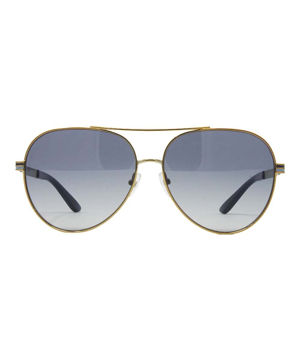 Goldtone & Blue Gradient Aviator Sunglasses Goldtone & Blue Gradient Aviator Sunglasses