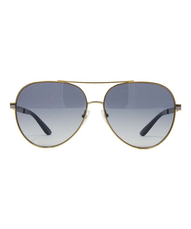 Goldtone & Blue Gradient Aviator Sunglasses