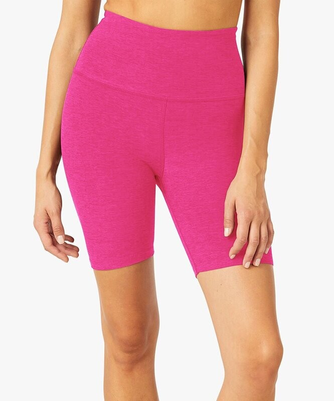 Pink Glo High-Waist Bike Shorts - Women