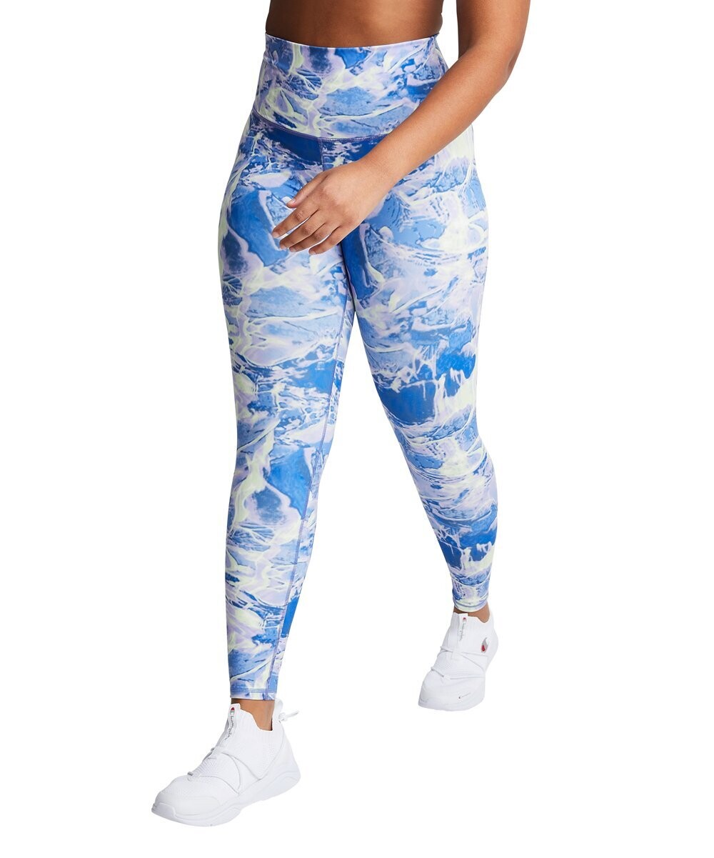 Blue Ripple Soft-Touch Eco 7/8 Leggings - Women Blue Ripple Soft-Touch Eco 7/8 Leggings - Women