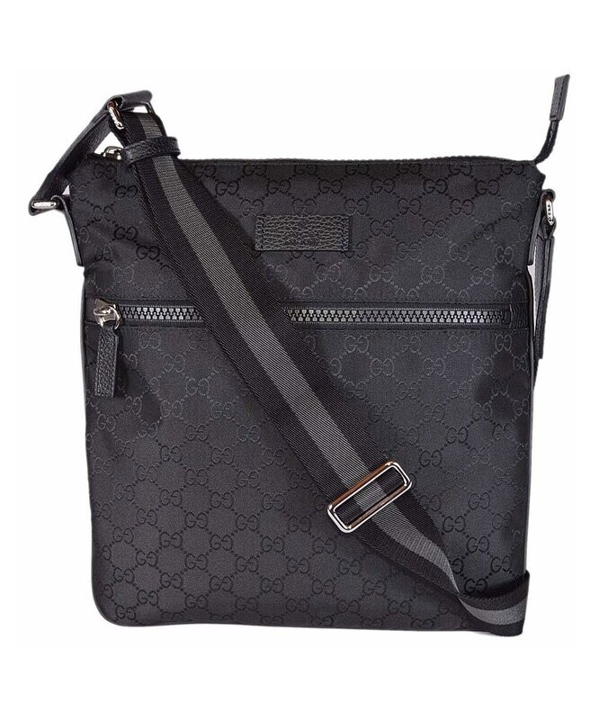 Black GG Crossbody Messenger Bag