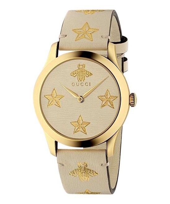 Yellow Gold Bee & Star Strap Watch