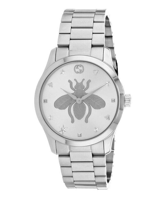 Stainless Steel & White Logo Bracelet Watch