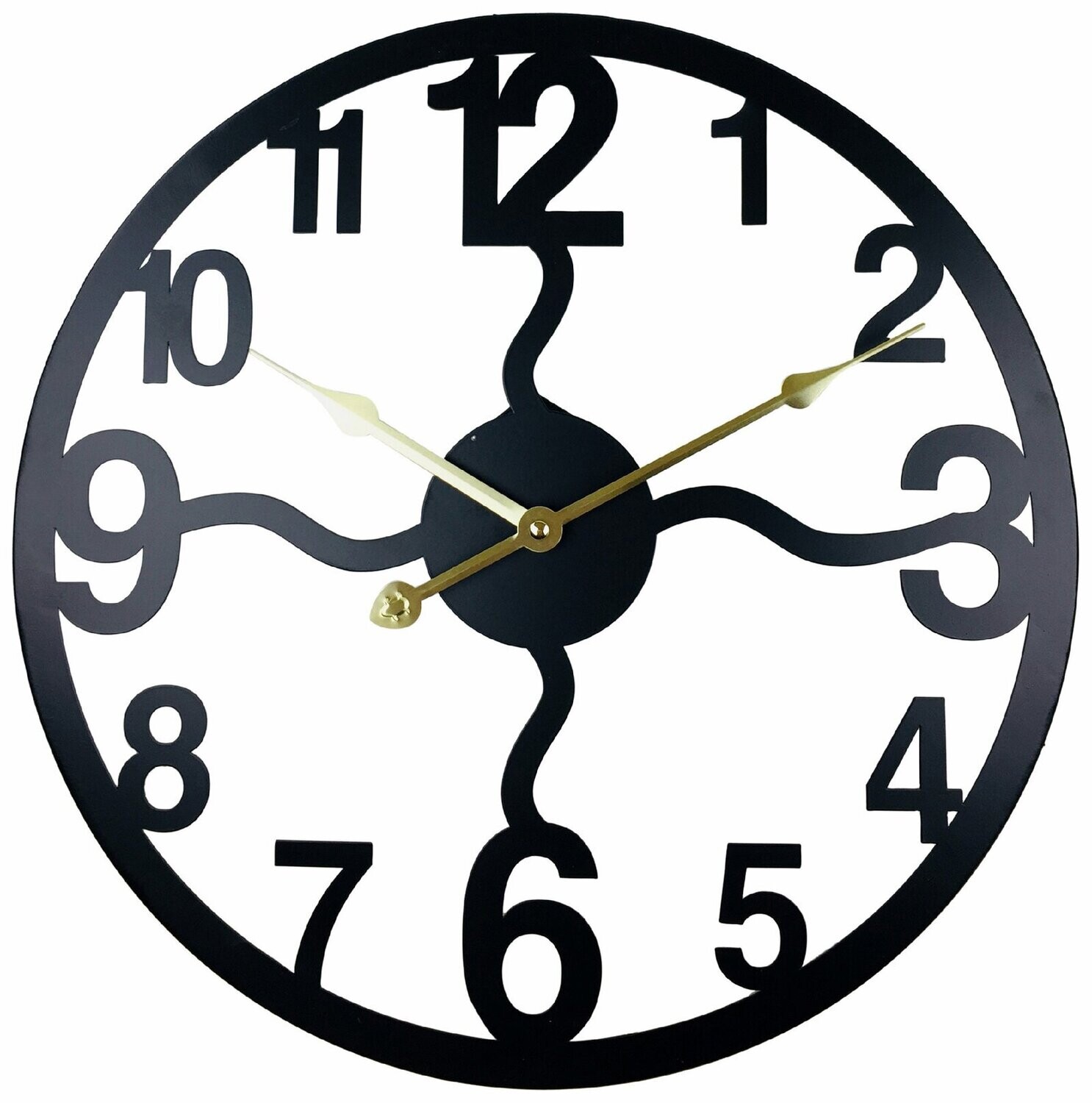 Black Metal Cut Out Wall Clock 40cm