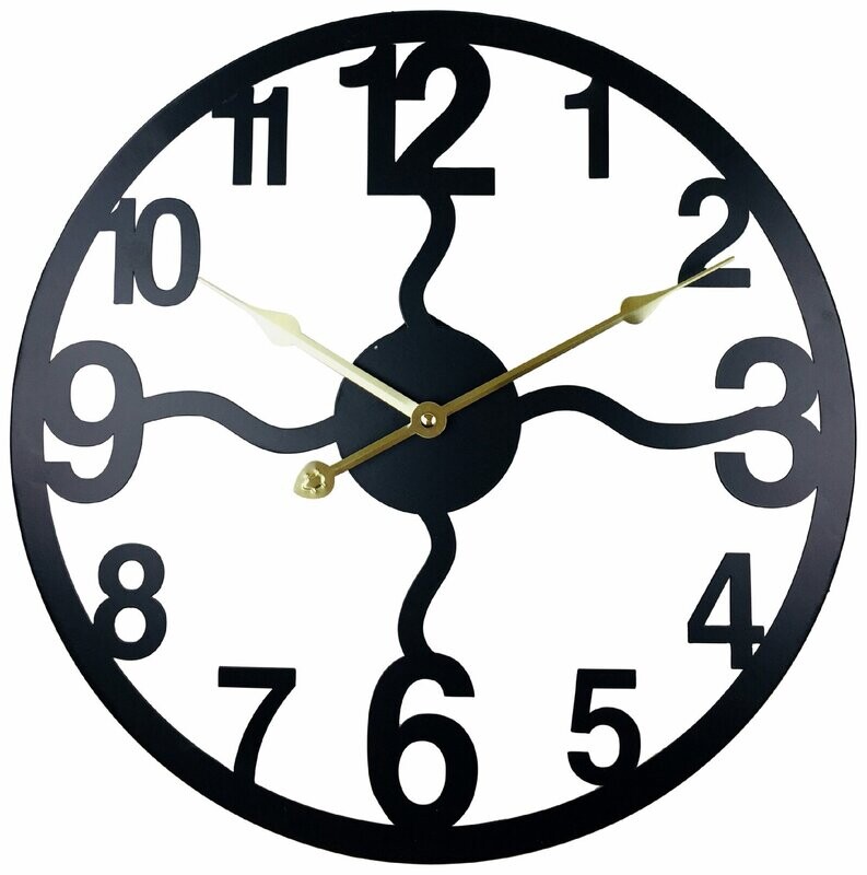 Black Metal Cut Out Wall Clock 40cm
