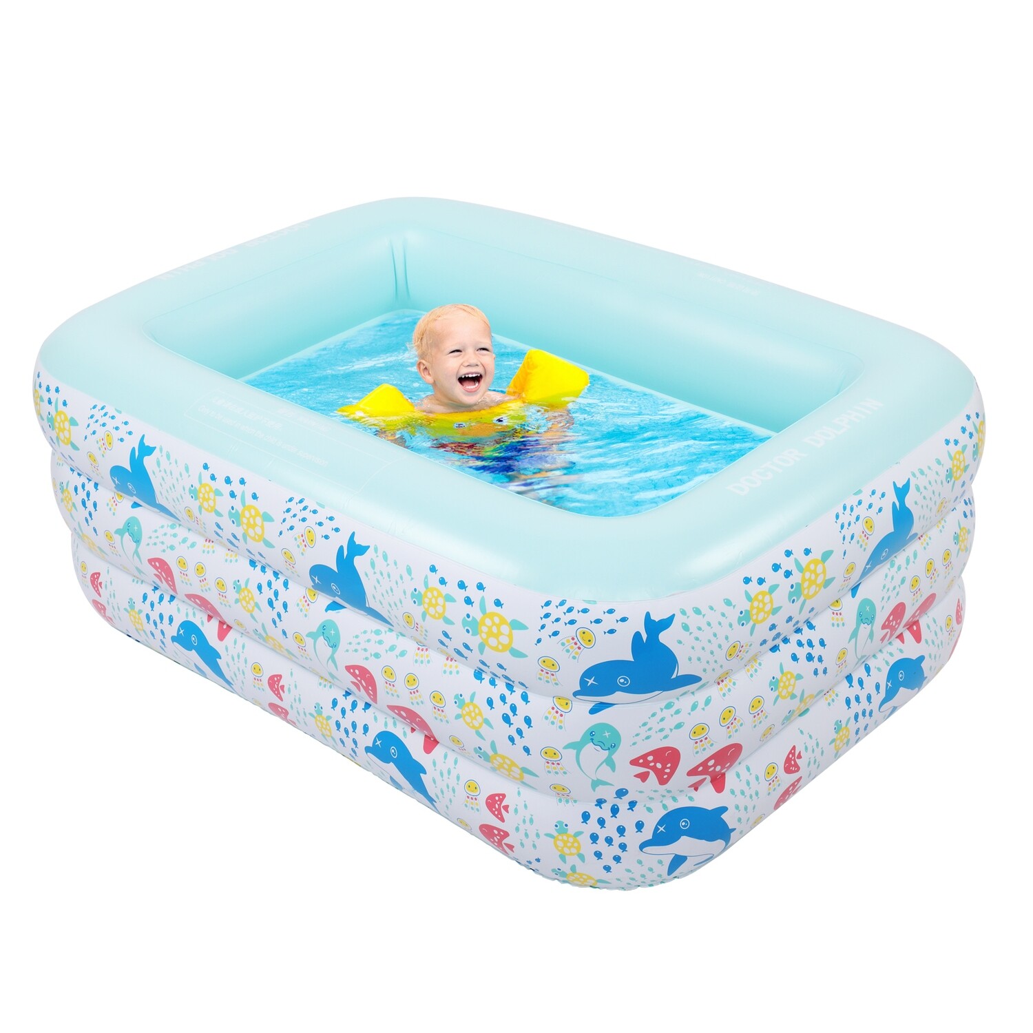 59 59" X 43.3" X 23.6" Inflatable Swim Pool for Kids