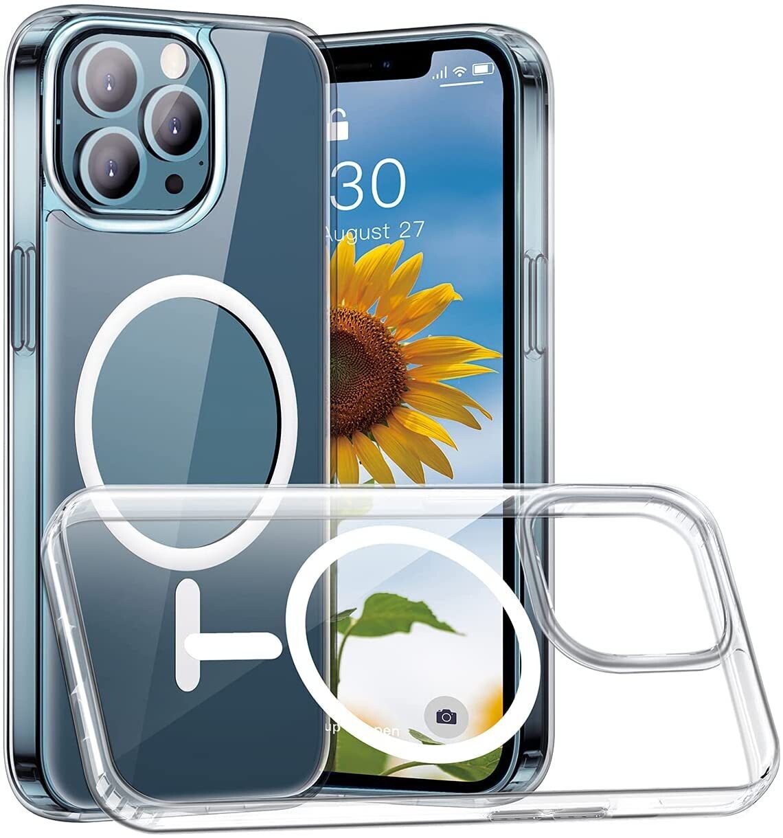Suitable For Apple IPhone13 Promax 13 13Pro Transparent Magnetic Mobile Phone Shell Apple 12 Protective Cover