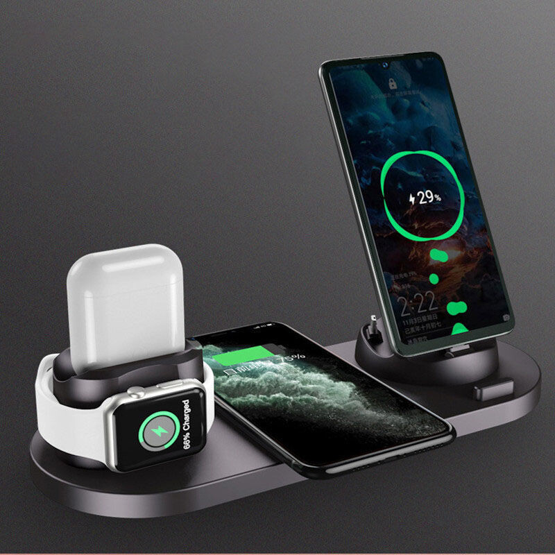 New Cross-border 6-in-1 Wireless Charger 15W Fast Charge For Apple
