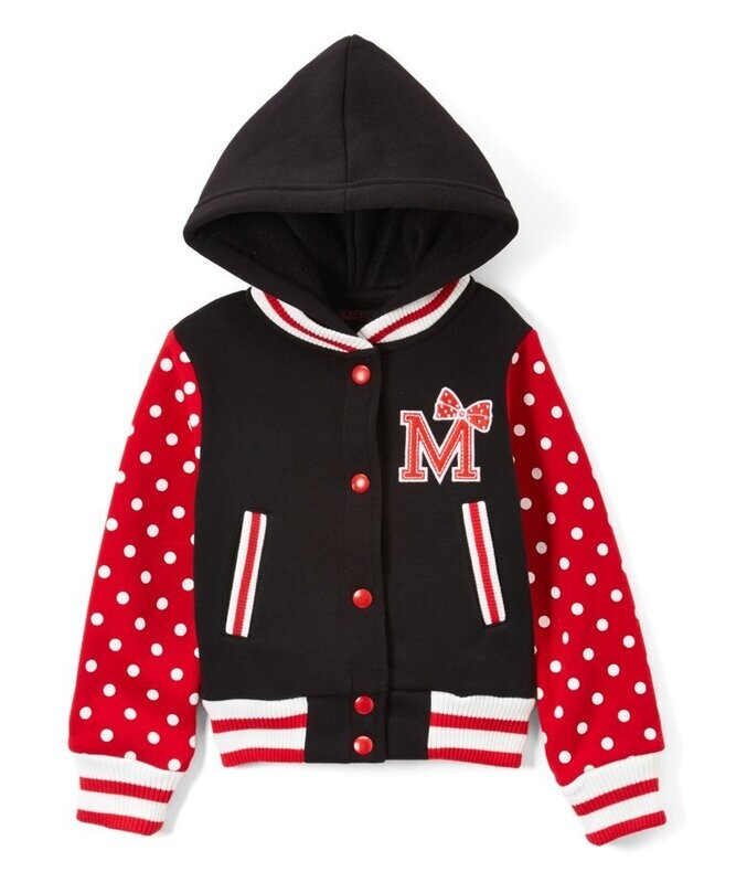 Red Polka-Dot 'M' Varsity Jacket - Toddler & Girls