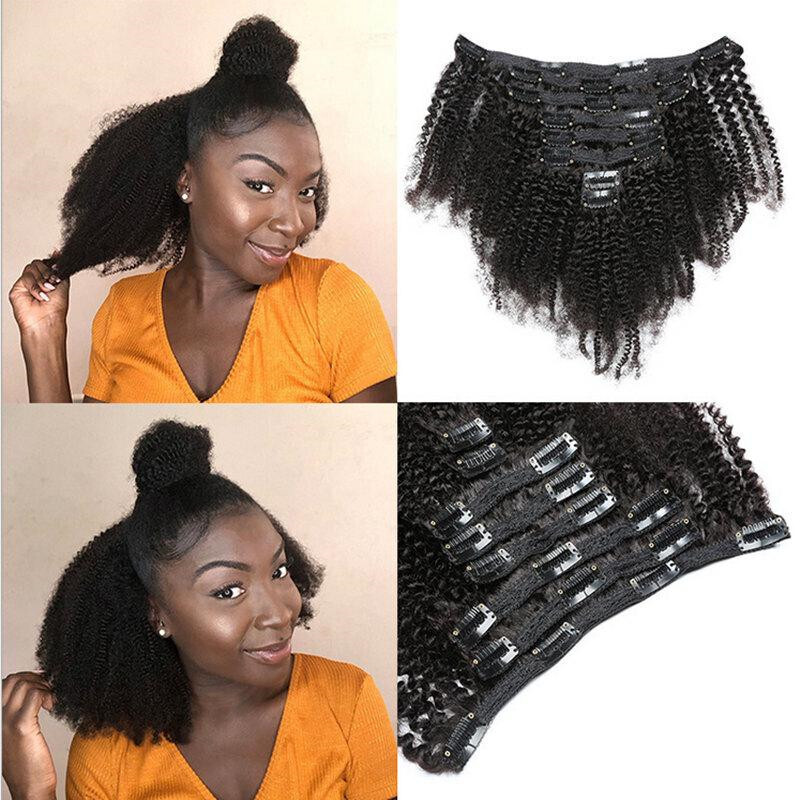 8pcs Afro Kinky Curly Clip In Hair Extensions Human Hair 8pcs Afro Kinky Curly Clip In Hair Extensions Human Hair
