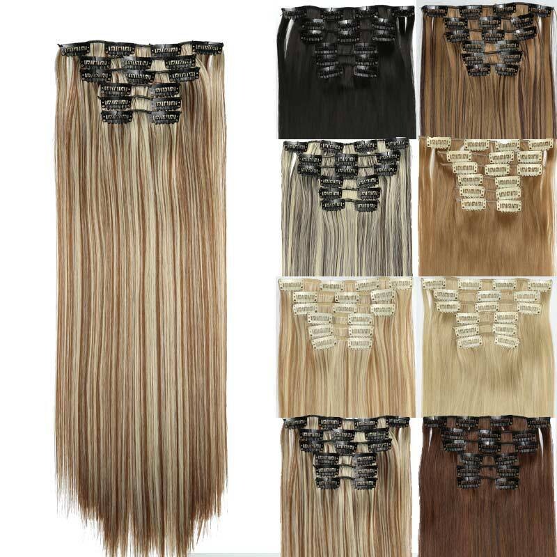Hair Extension Piece Wig Style 16 Card 6 Piece Wig Ladies Long Straight