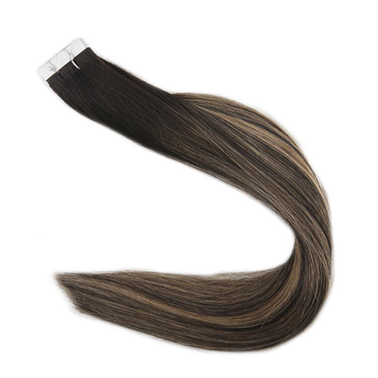 Real Hair Extension Piece Gradient Color Real Wig Female Medium Long