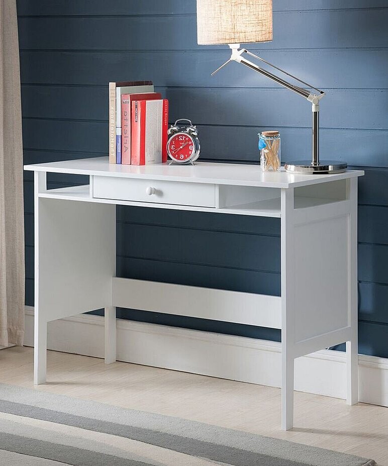 White Wood Single Drawer Desk White Wood Single Drawer Desk