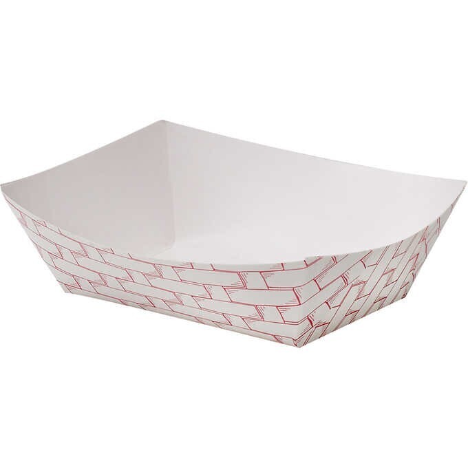 Boardwalk Paper Red Weave Food Tray, #1, 1000 ct