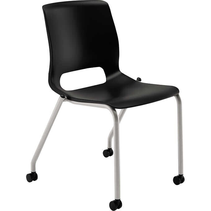 HON Motivate Seating Stacking Chair, Onyx, 2 ct