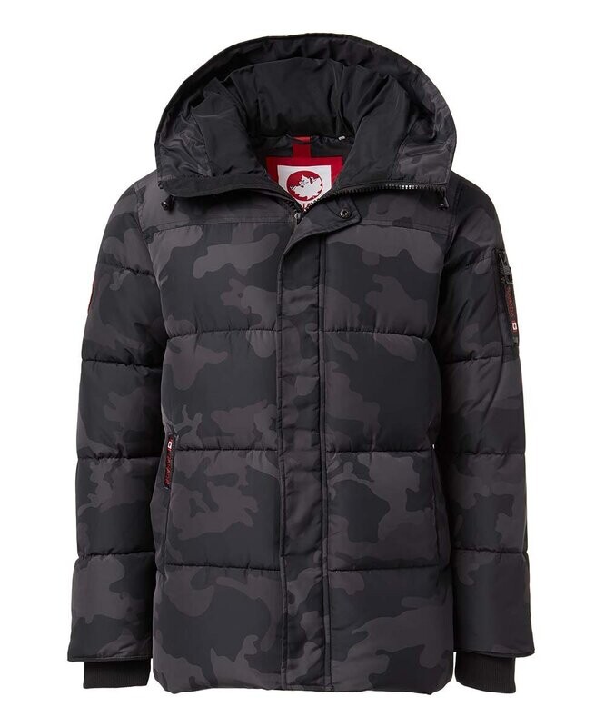 Funnel Collar Puffer Coat - Men