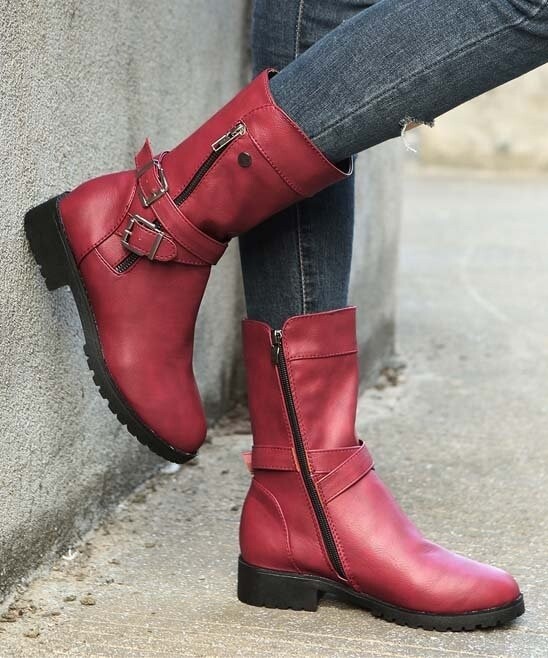 Cross-Buckle Boot - Women