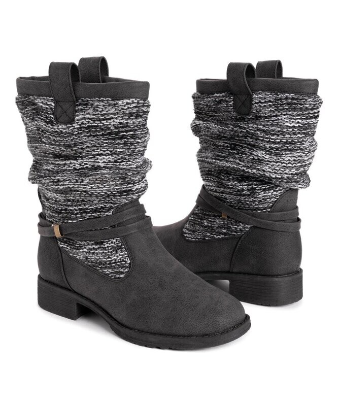 Black Knit Bridgette Slouchy Boot - Women