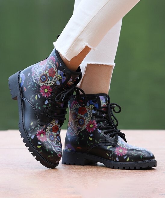 Skull Combat Boot - Women Skull Combat Boot - Women