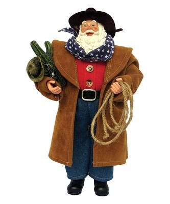 Duster Cowboy Santa Claus Figurine