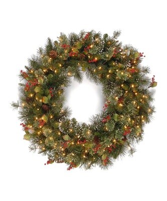 48'' Wintry Pine 200-Light Wreath