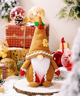 Khaki Gingerbread Gnome Décor