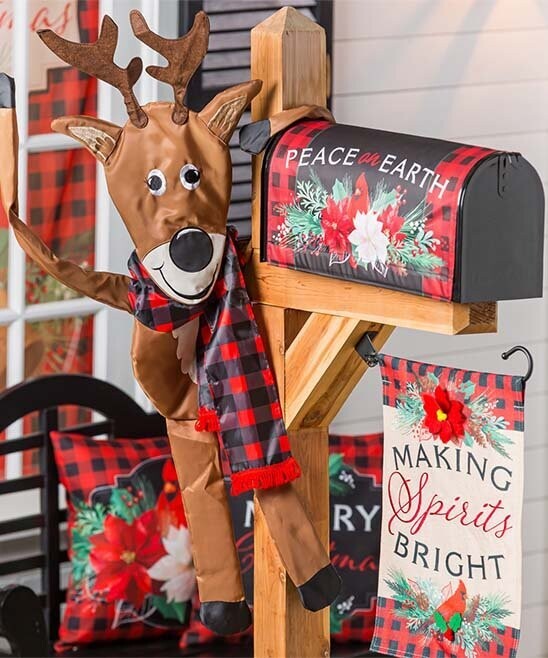 Brown & Red Reindeer Tree Hugger
