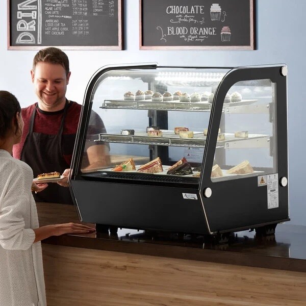Avantco BCC-28-HC 27 1/2" Black Refrigerated Countertop Bakery Display Case with LED Lighting