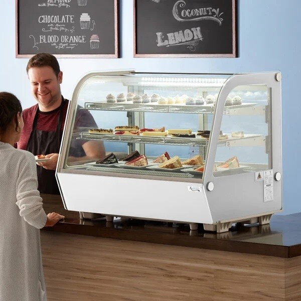 Avantco BCC-35-HC 34 1/2" White Refrigerated Countertop Bakery Display Case with LED Lighting