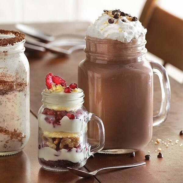 Arcoroc FK203 16.5 oz. Drinking Jar / Mason Jar with Handle by Arc Cardinal - 12/Case