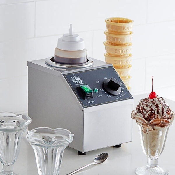 Carnival King Single 32 oz. Sauce / Topping Bottle Warmer with 6 Squeeze Bottles - 200W, 120V