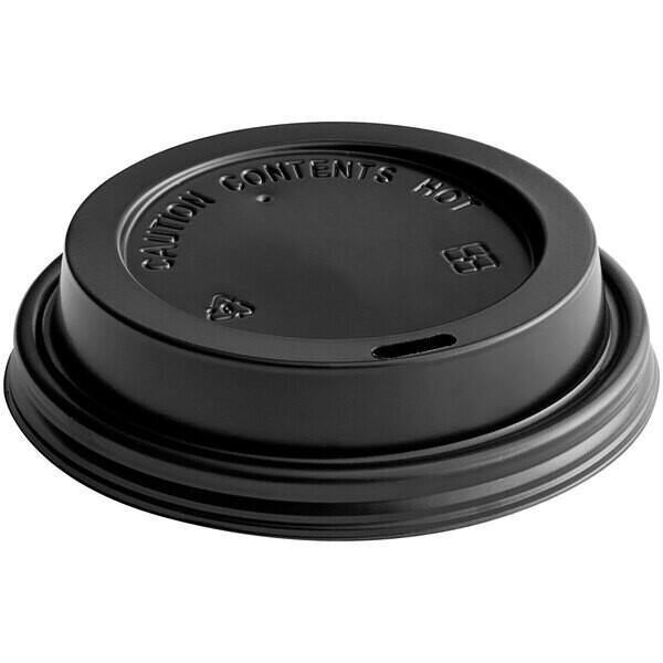 Choice 8 oz. Squat to 24 oz. White Hot Paper Cup Travel Lid - 1000/Case, Color: Black