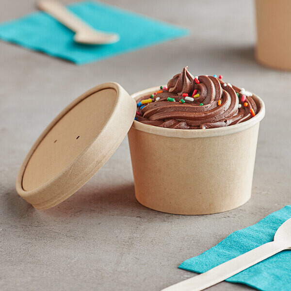 EcoChoice Kraft Paper Food Cup with Vented Lid - 8 oz. - 250/Case