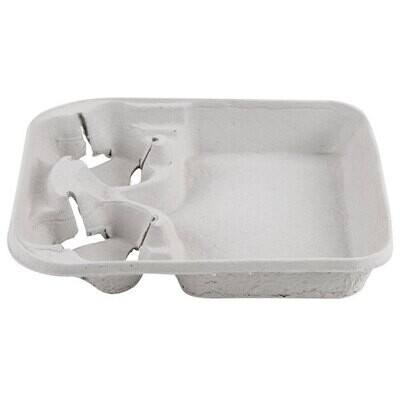 Huhtamaki Chinet 20975 StrongHolder 2 Cup Carrier with Tray - 250/Case