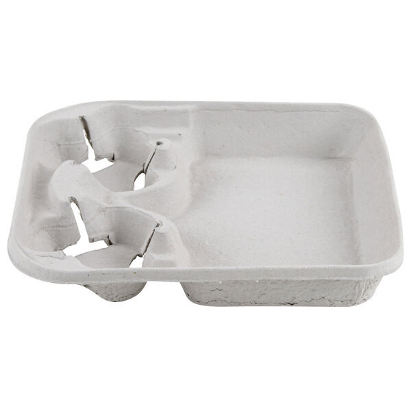 Huhtamaki Chinet 20990 StrongHolder 2 Cup Carrier with Large Tray - 100/Case Huhtamaki Chinet 20990 StrongHolder 2 Cup Carrier with Large Tray - 100/Case