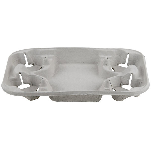 Huhtamaki Chinet 20969 StrongHolder 4 Cup Pulp Fiber Carrier with Tray - 250/Case Huhtamaki Chinet 20969 StrongHolder 4 Cup Pulp Fiber Carrier with Tray - 250/Case