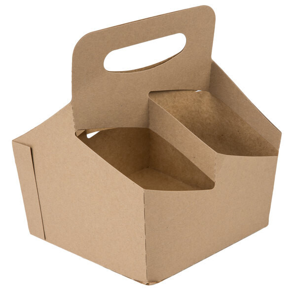 4 Cup Kraft Pop-Up 44 oz. Drink Carrier - 250/Case 4 Cup Kraft Pop-Up 44 oz. Drink Carrier - 250/Case
