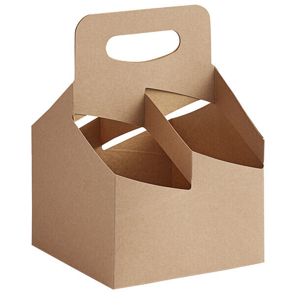 Choice 4 Cup Handled 12-24 oz. Drink Carrier - 200/Case Choice 4 Cup Handled 12-24 oz. Drink Carrier - 200/Case