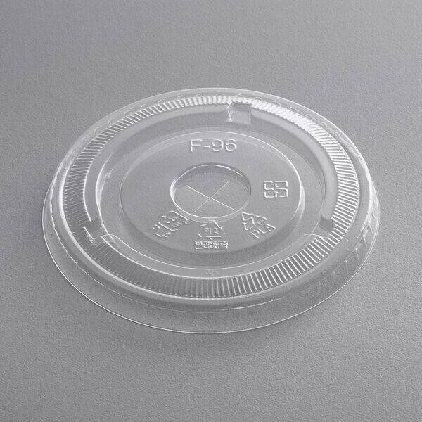 EcoChoice 9, 12, 16, 20 & 24 oz. PLA Compostable Plastic Cold Cup Lid with Straw Slot - 1000/Case