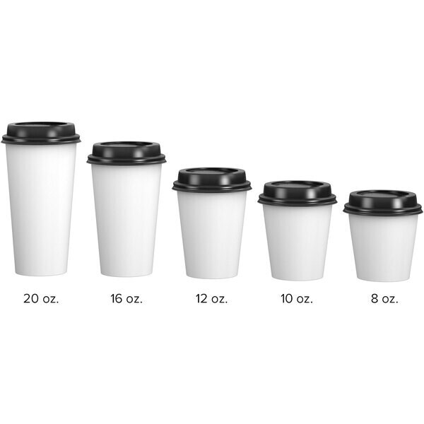Choice 8 oz. White Poly Paper Hot Cup and Lid - 100/Pack