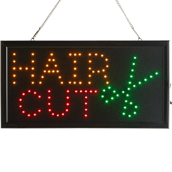 Choice 19 Choice 19" x 10" LED Rectangular Hair Cut Sign with Two Display Modes