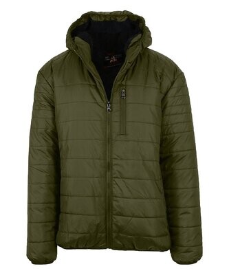 Galaxy by Harvic | Olive Sherpa-Lined Hooded Puffer