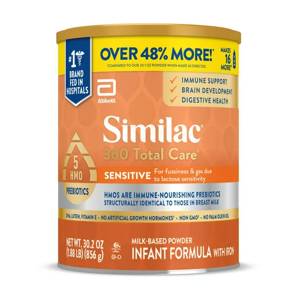 Similac 360 Total Care Sensitive Infant Formula Powder, 30.2-oz Can