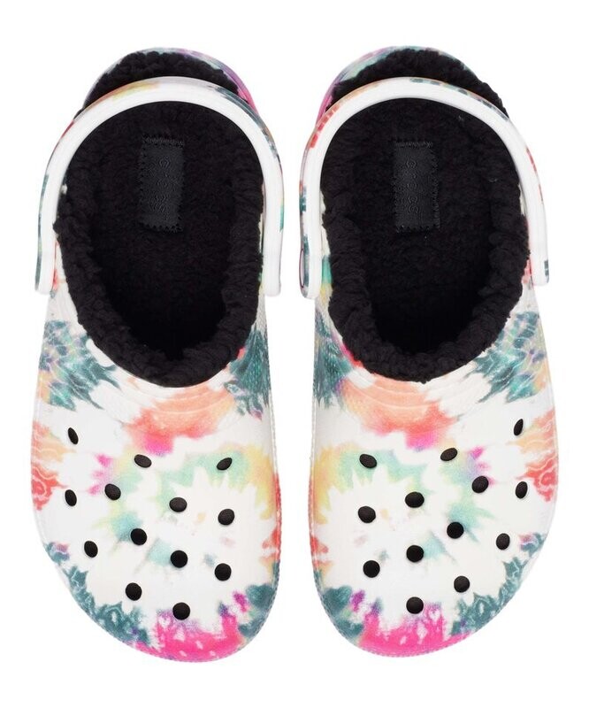 Black & Orange Tie-Dye Classic Lined Clog - Adult